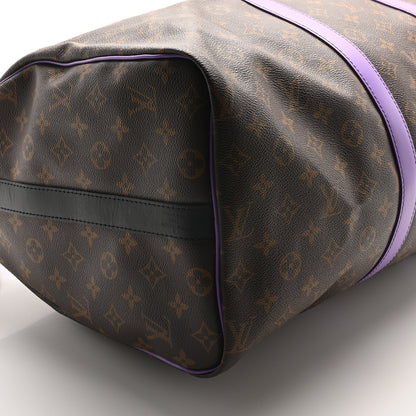 Louis Vuitton Monogram Macassar LV Colormania Keepall Bandouliere 50 Purple 8 of 9