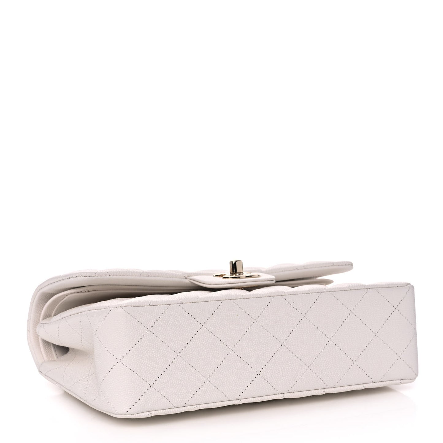 Caviar Quilted Small Double Flap White