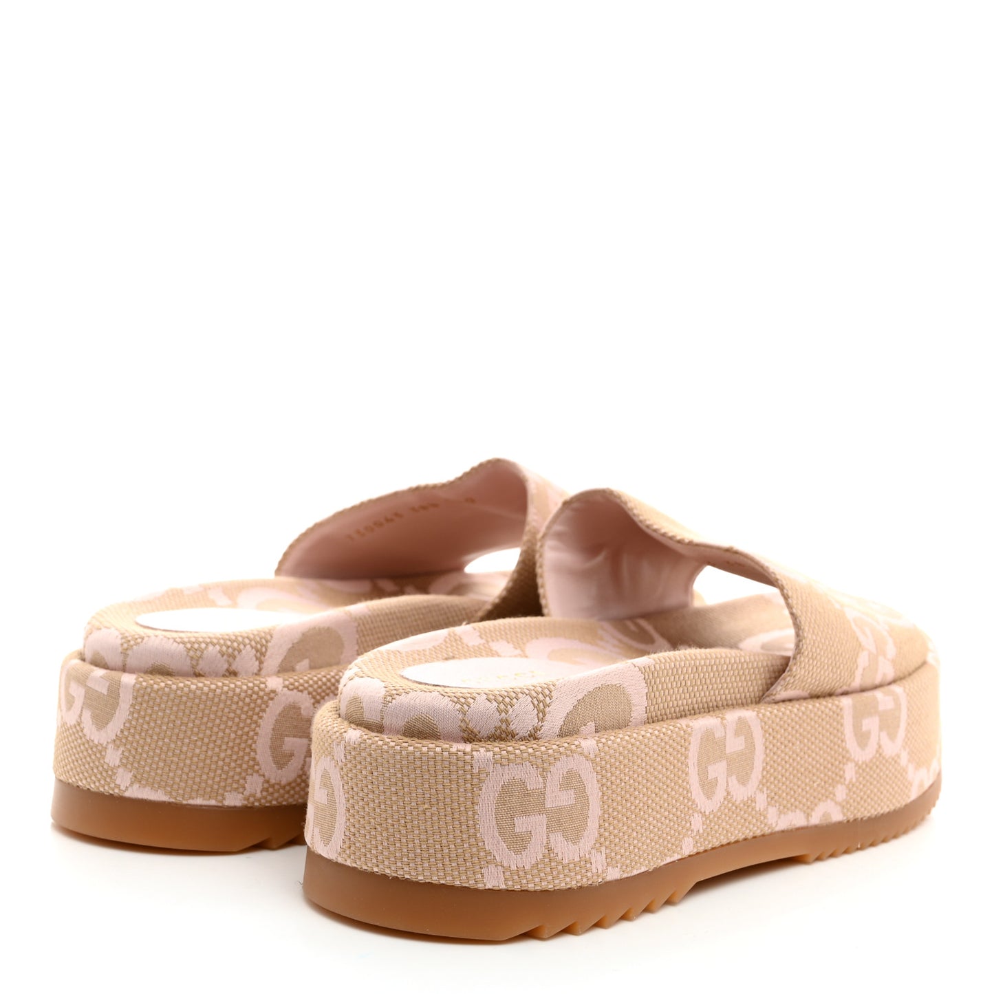 Monogram Jumbo GG Angelina Platform 55mm Slide Sandals 38.5 Beige Perfect Pink