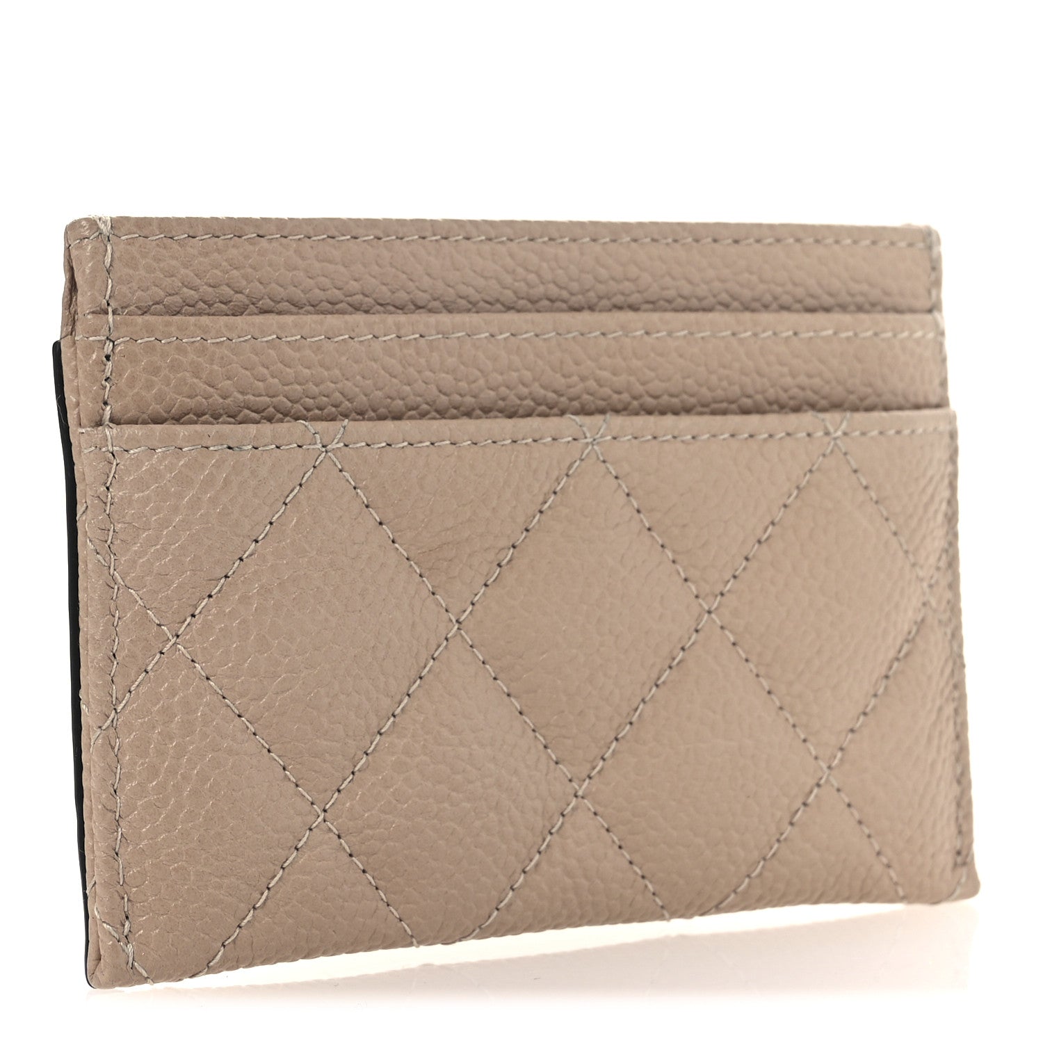 Chanel Caviar Quilted Filigree Card Holder Beige Black 3 of 8