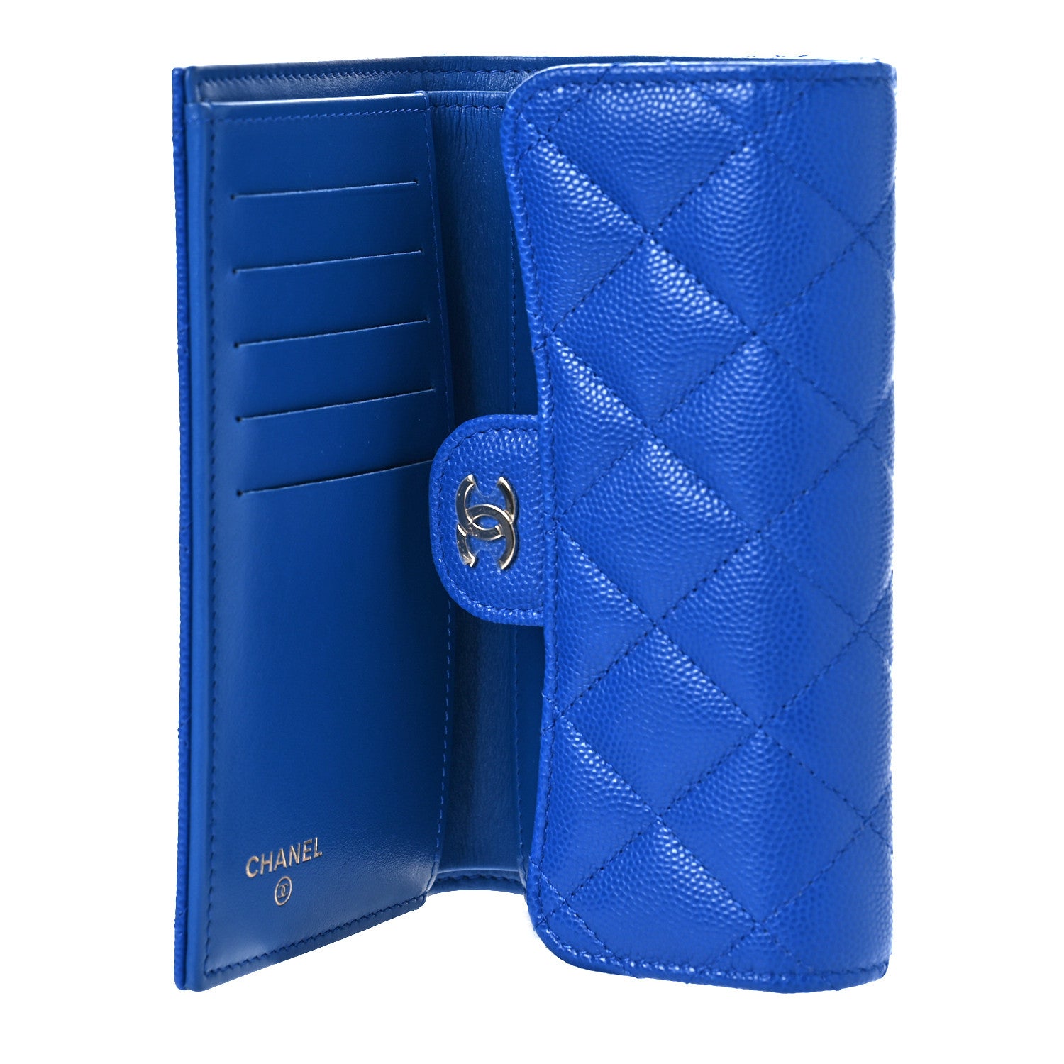Chanel Caviar Quilted Medium Flap Wallet Blue 5 of 10