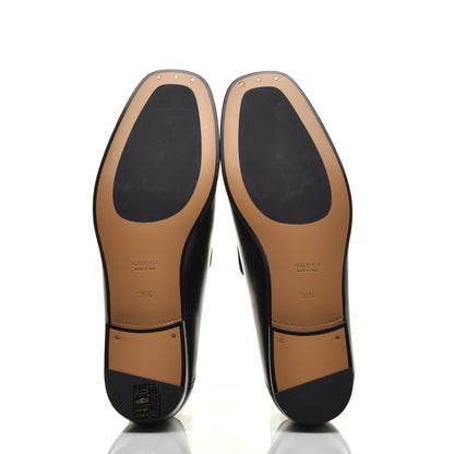 Gucci Goatskin Womens Horsebit Mid-Heel Loafers 38.5 Black 5 of 8