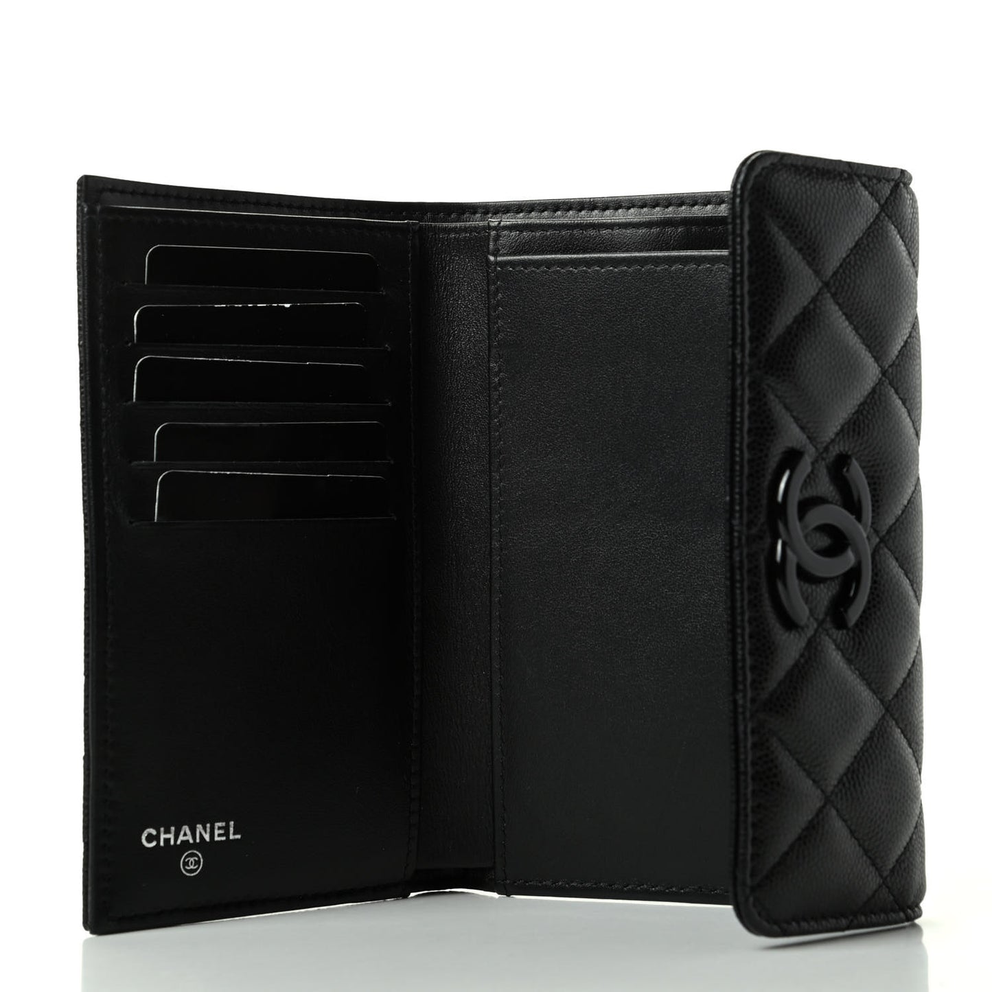 Caviar Quilted My Everything Flap Wallet Black