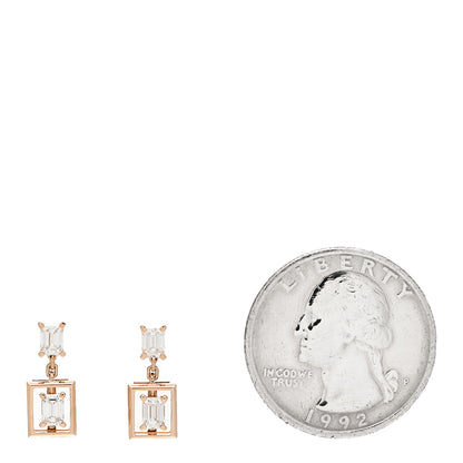 Tiffany 18K Rose Gold Diamond Jewel Box Drop Earrings 2 of 6