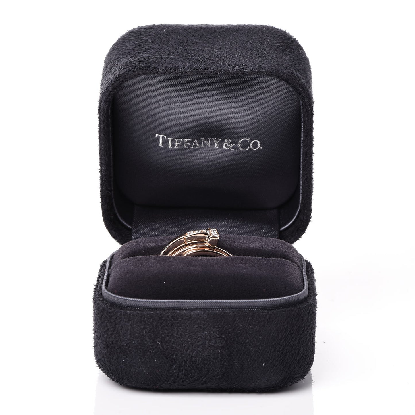 18K Rose Gold Diamond T Square Wrap Ring 54 7