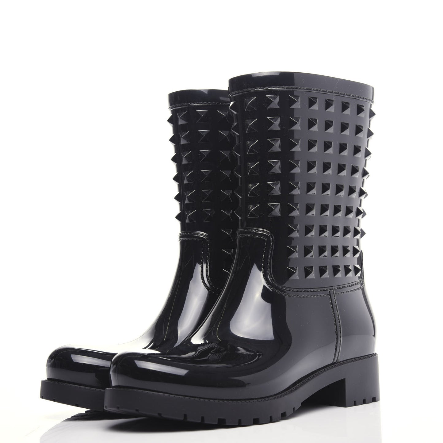 Rubber Rockstud Short Rainboots 40 Black