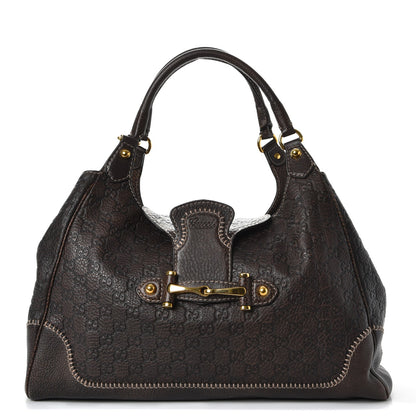 Gucci Guccissima Large New Pelham Shoulder Bag Dark Brown 1 of 11
