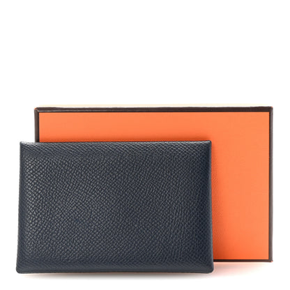 Hermes Epsom Calvi Card Case Bleu Nuit 8 of 8