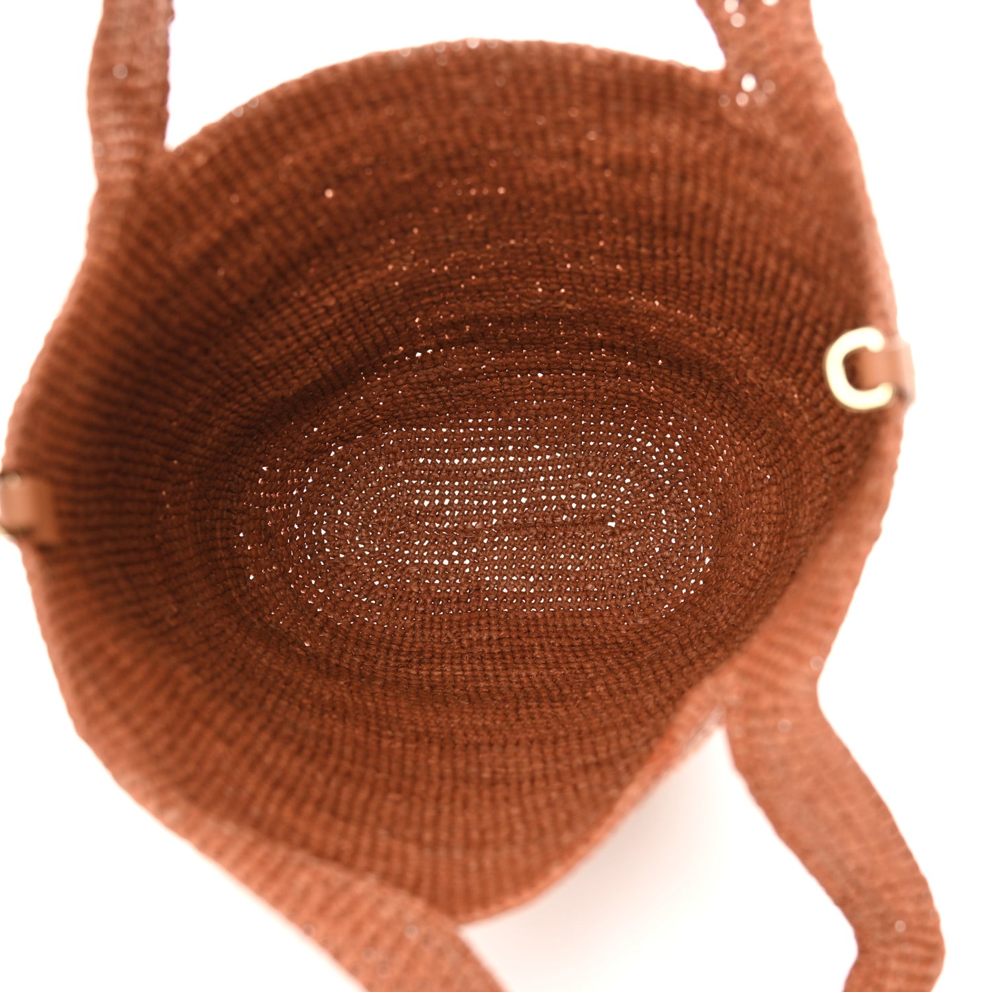 Raffia Mini Slit Tote Bag Honey Gold