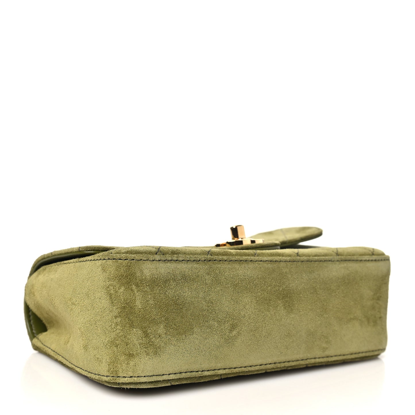 Suede Calfskin Mini Souplissimo Flap Khaki