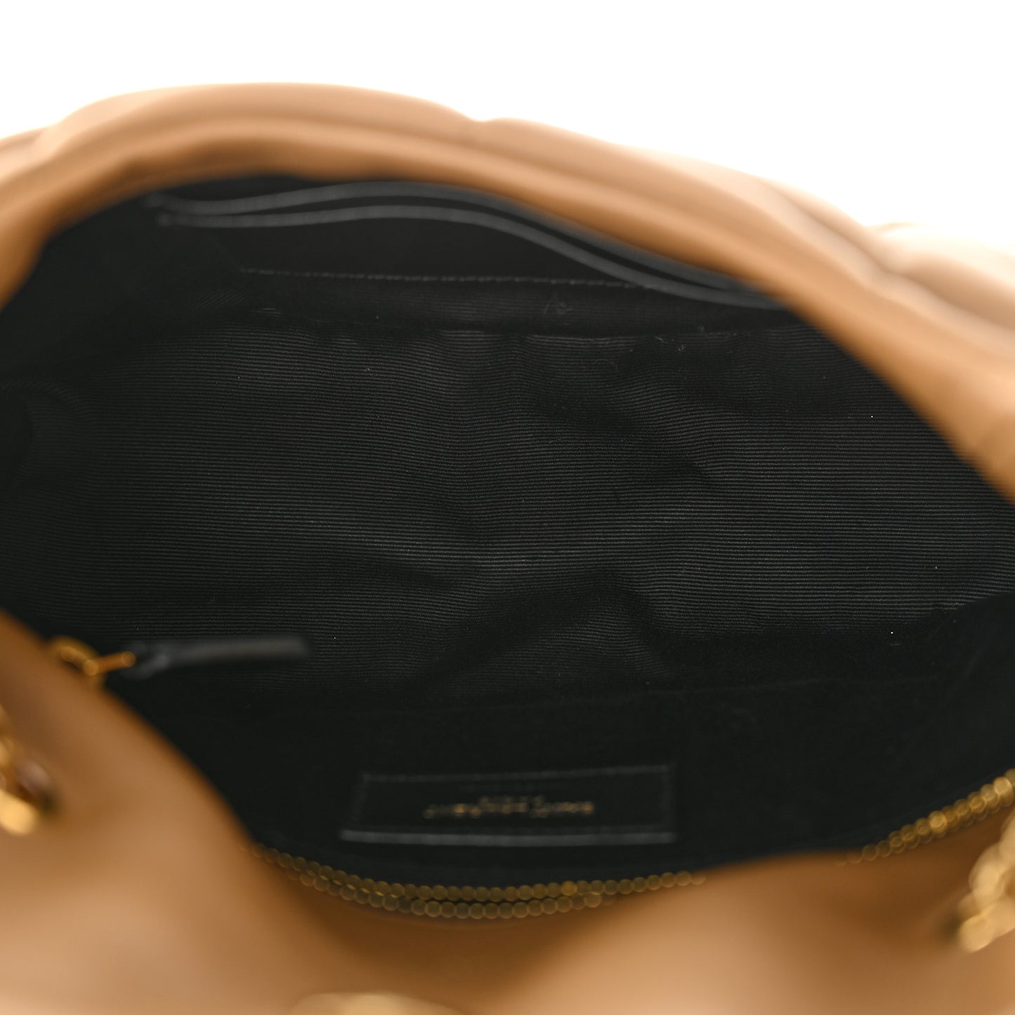 Lambskin Quilted Toy Loulou Puffer Monogram Chain Satchel Dark Cork