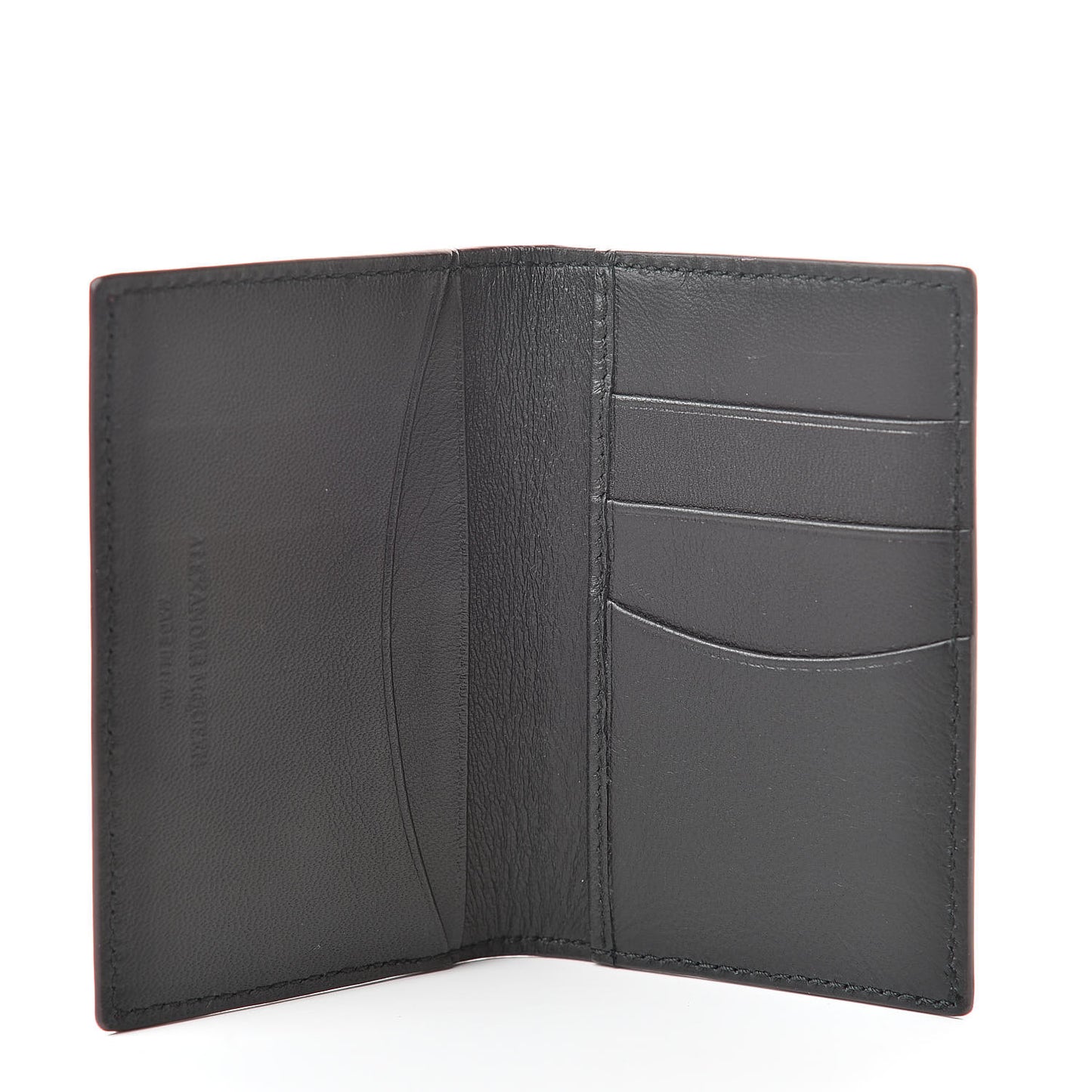 Small Grained Calfskin Skull Pocket Organizer Amaranth