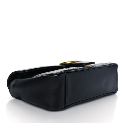Gucci Calfskin Matelasse Small GG Marmont Shoulder Bag Black 4 of 11