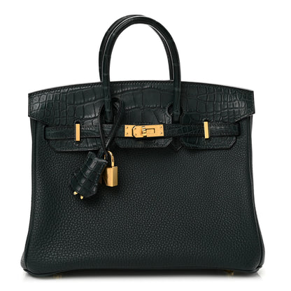 Hermes Togo Matte Alligator Birkin Touch 25 Vert Cypress 1 of 11