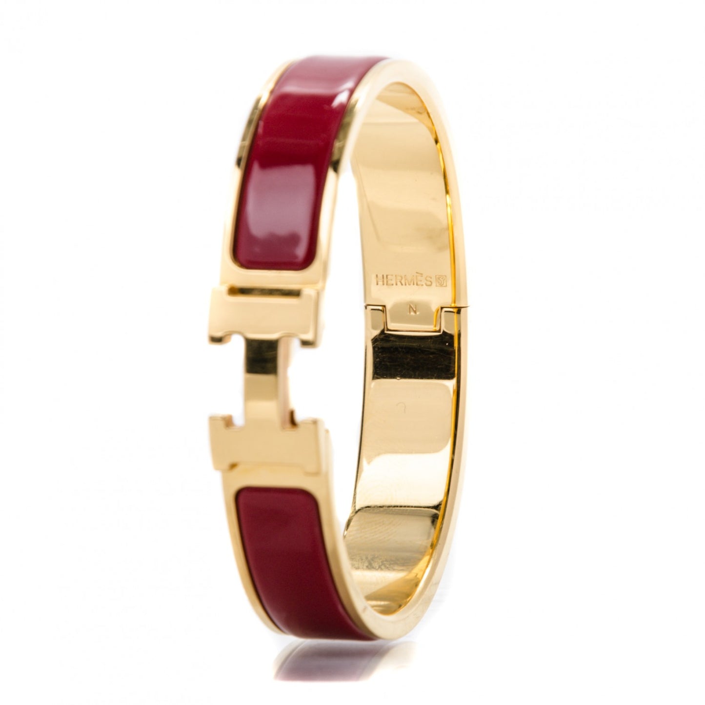 Enamel Narrow Clic Clac H Bracelet PM Rouge H