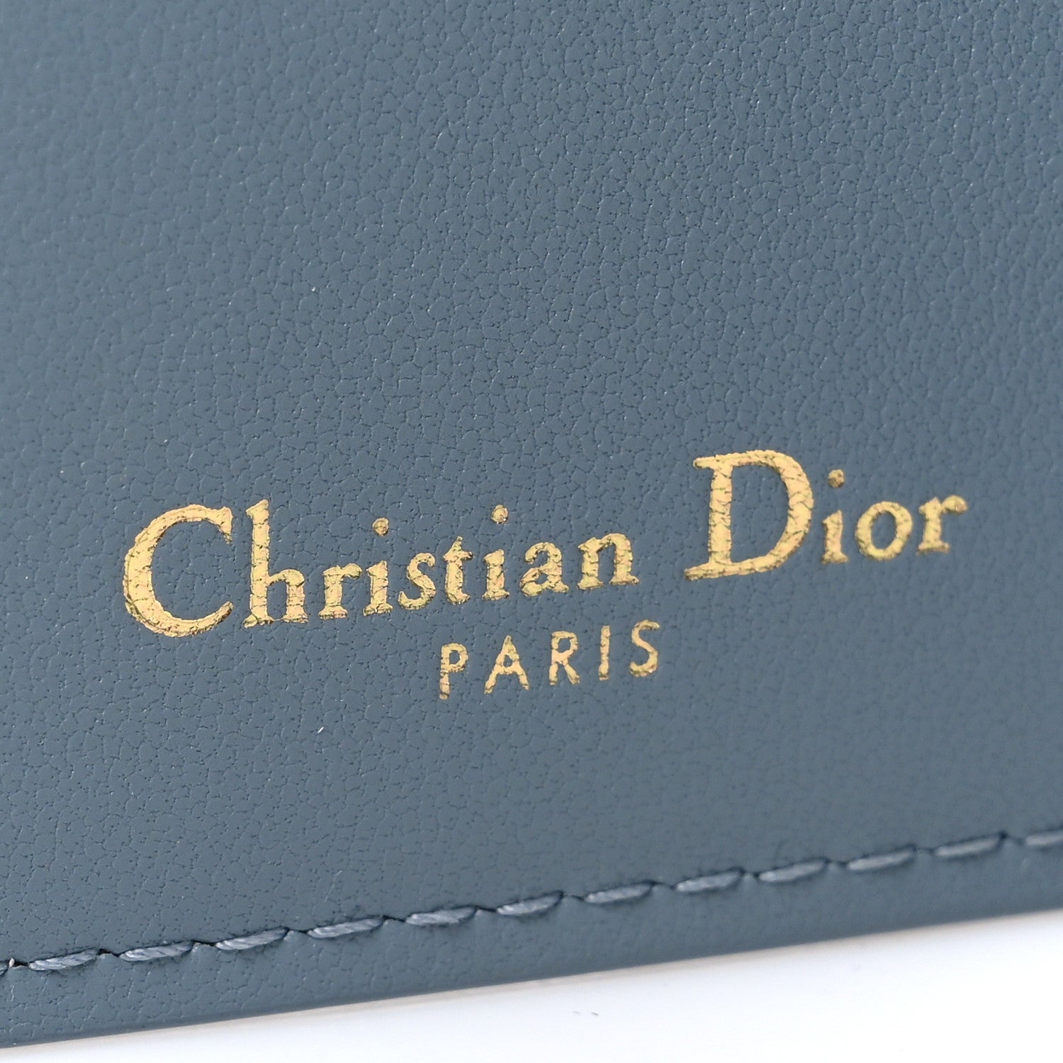 Christian Dior Grained Calfskin Supple Cannage Caro Dahlia Wallet Cloud Blue 6 of 7