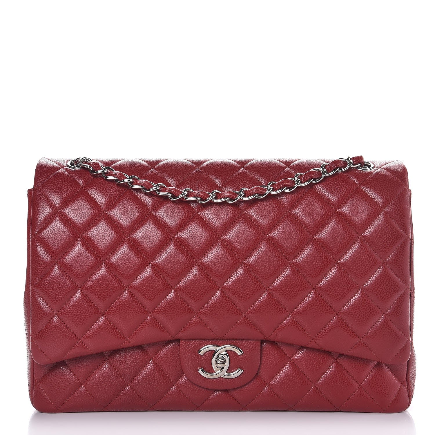 Chanel Caviar Quilted Maxi Double Flap Red 1 of 12