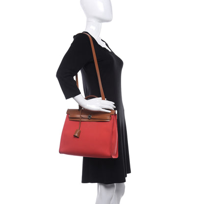 Hermes Vache Hunter Toile Herbag Zip 31 PM Bougainvillea 3 of 12