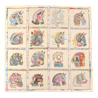 Hermes Silk Chevaloscope Scarf 90 Rose Nacre Vert Multicolor 1 of 4