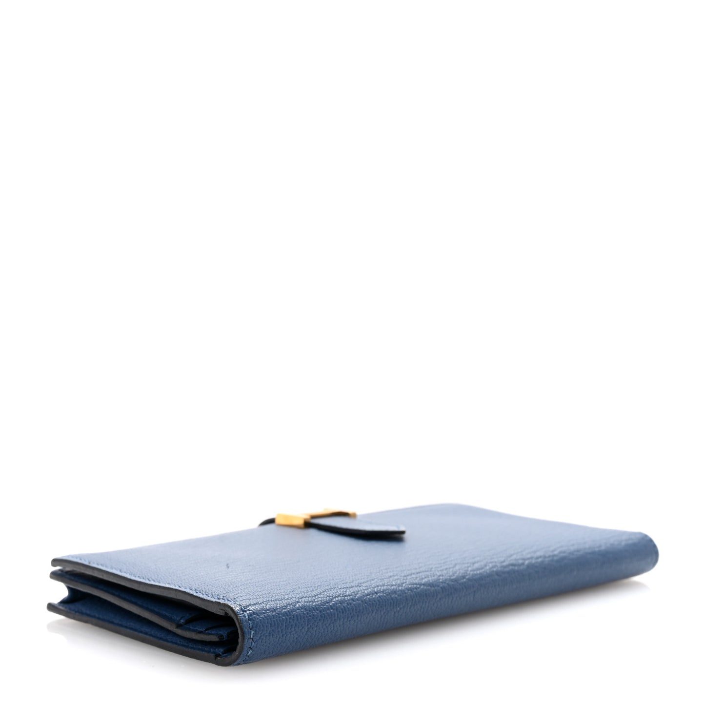 Chèvre Mysore Bearn Gusset Wallet Bleu Agate