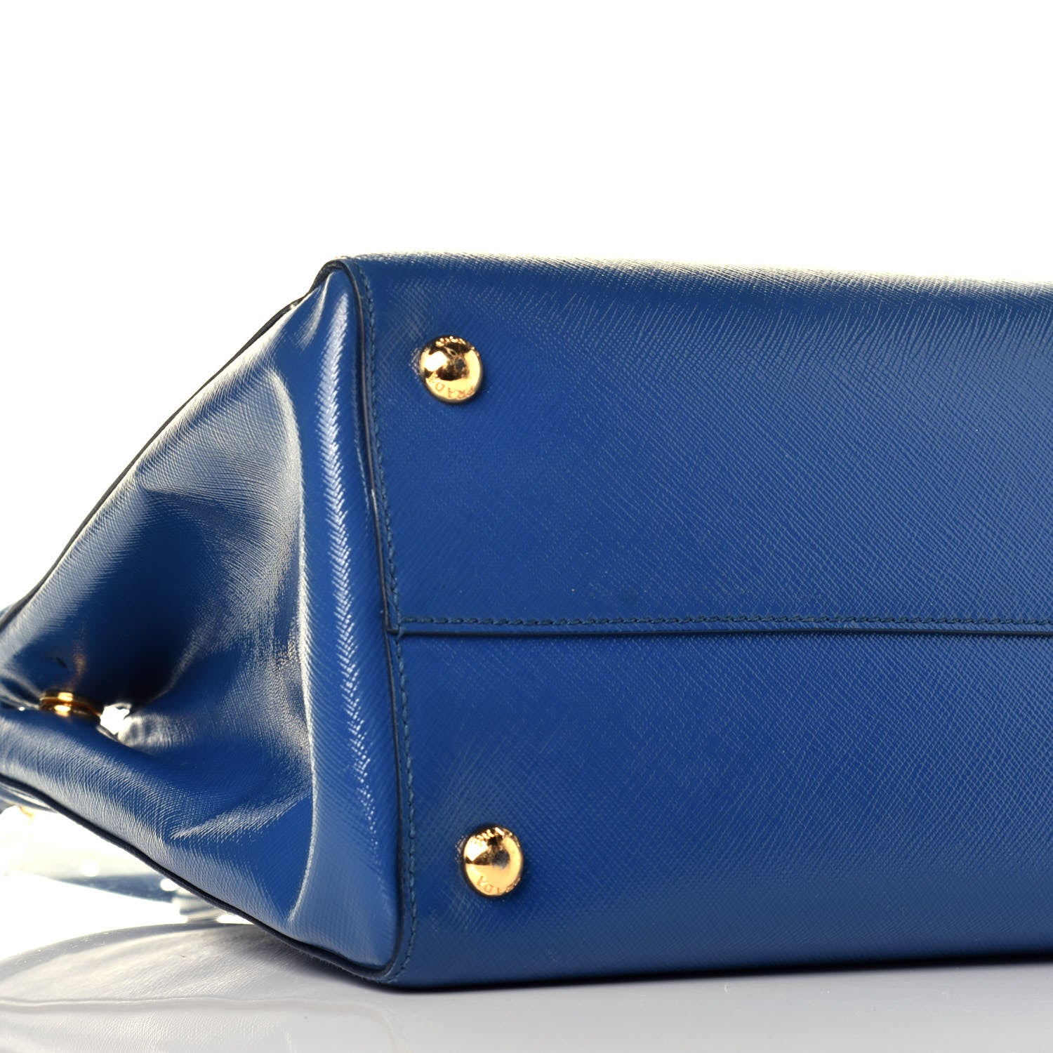 Prada Saffiano Vernice Shopping Tote Azzurro 8 of 10