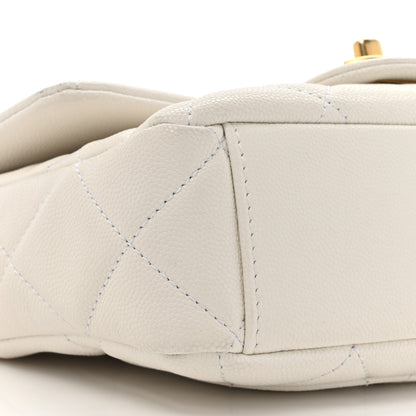 Chanel Caviar Quilted Small Twist Your Buttons Flap White 10 of 12