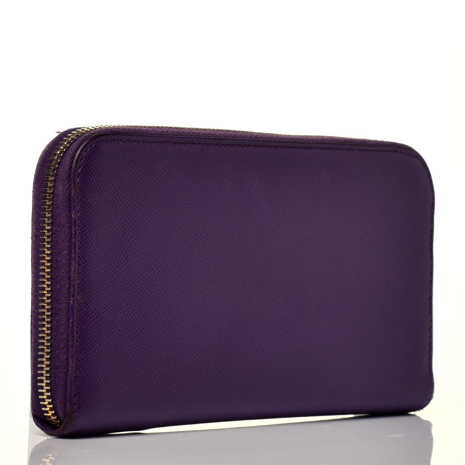 Prada Saffiano Metal Zip Around Wallet Viola 3 of 8