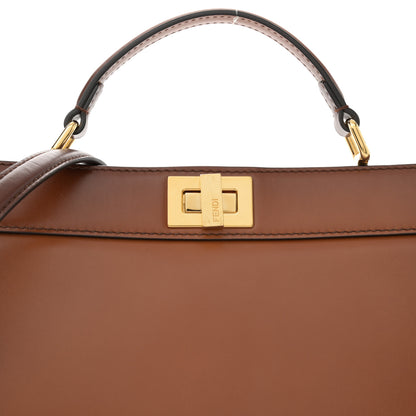 Fendi Vitello King Tamponato Medium Peekaboo I SEE U East West Satchel Cuoio 8 of 13