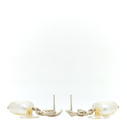 Chanel Pearl CC Heart Drop Earrings Gold 3 of 5