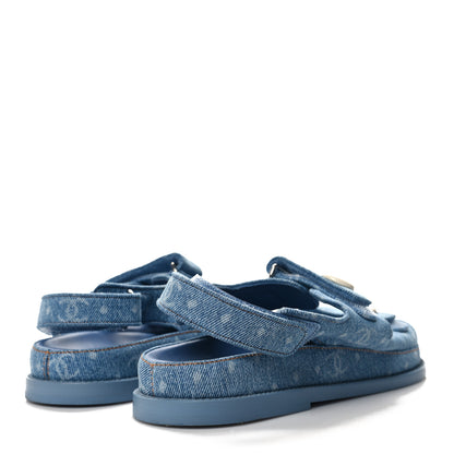Chanel Denim CC Dad Sandals 38.5 Light Blue 39 Blue 4 of 9