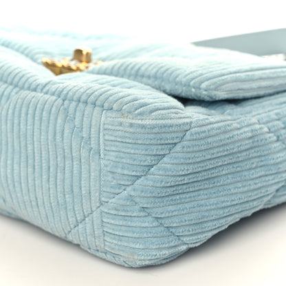 Chanel Corduroy Quilted Medium Chanel 19 Flap Light Blue 9 of 9