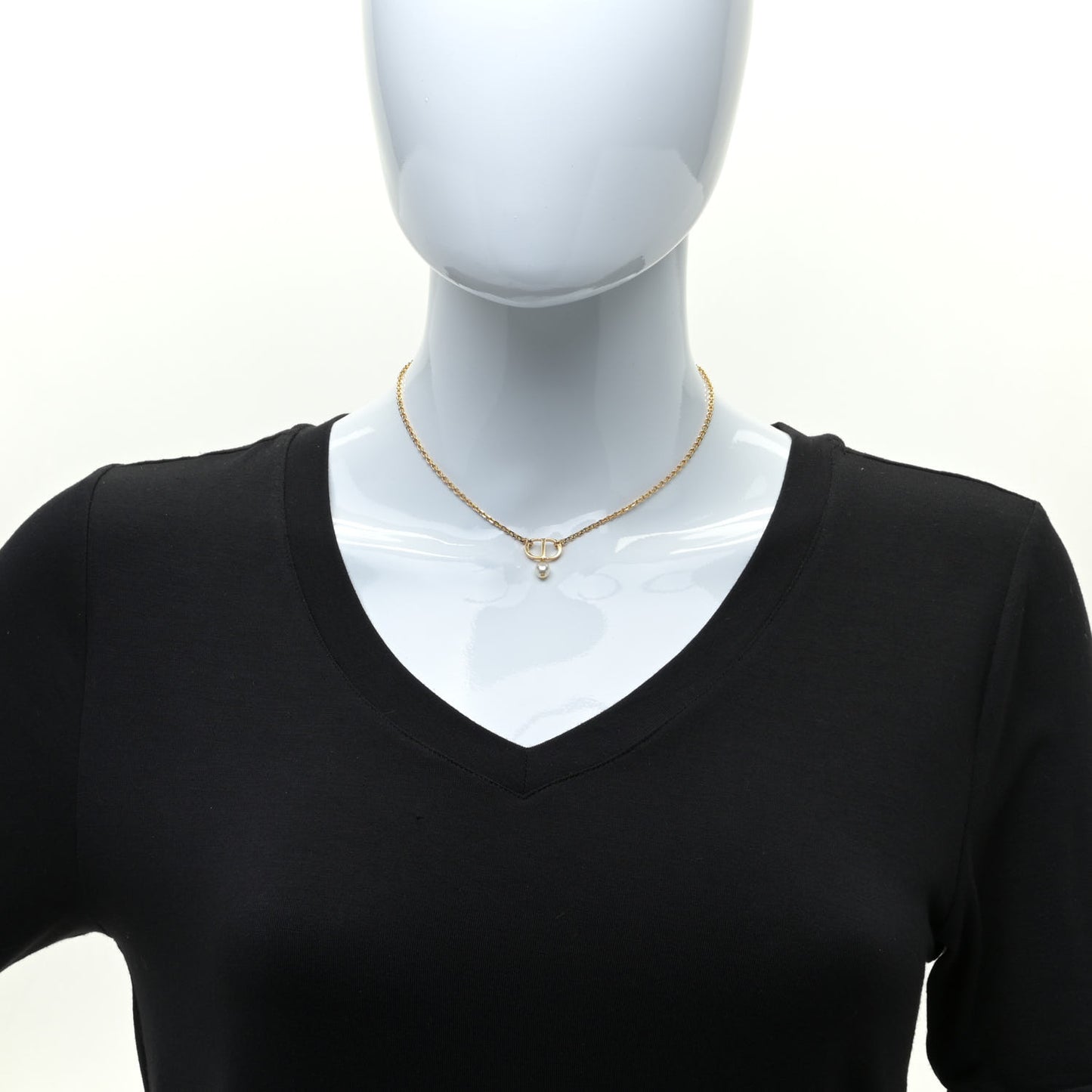 Pearl Petit CD Necklace Gold