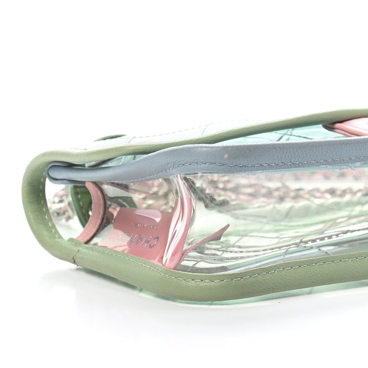 Lambskin PVC Quilted Mini Coco Splash Flap Blue Green