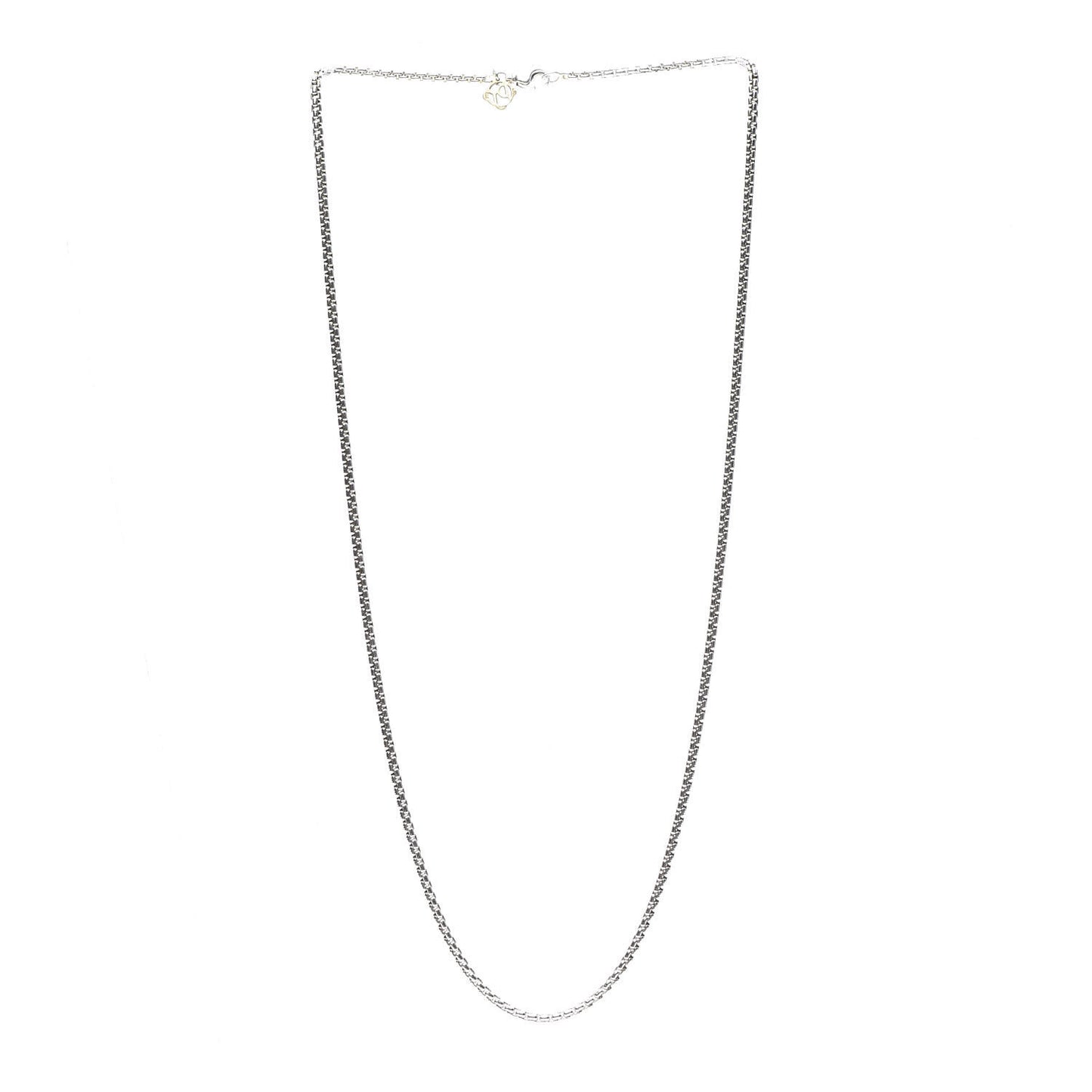 Sterling Silver 14K Yellow Gold 2.7mm Small Box Chain Necklace 22"