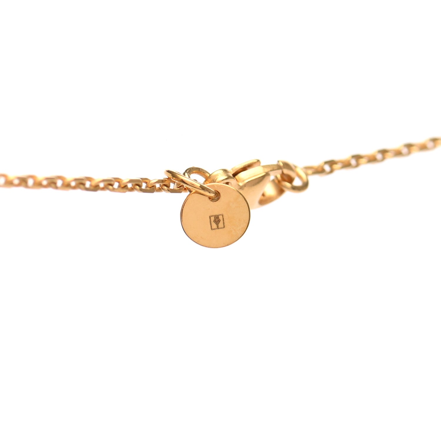 Hermes Gold Plated Swift As De Coeur Necklace Etoupe 6 of 7