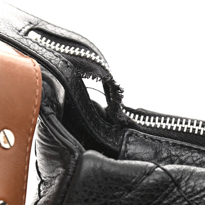Chanel Glazed Calfskin On The Road Hobo Black 10 of 10