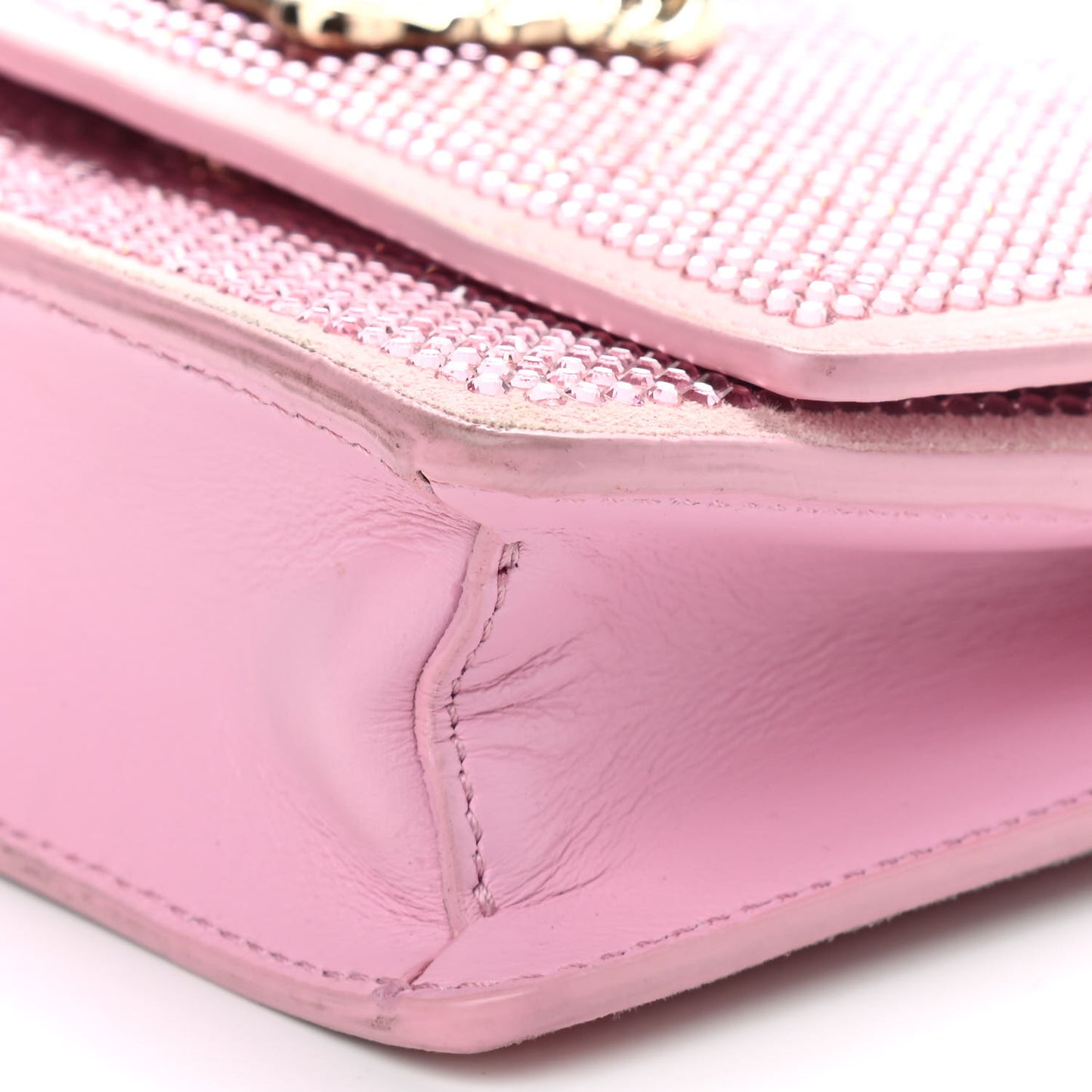 Vitello Crystal Palazzo Evening Bag Pink