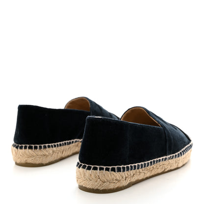 Chanel Velvet CC Espadrilles 40 Dark Navy Black 4 of 8