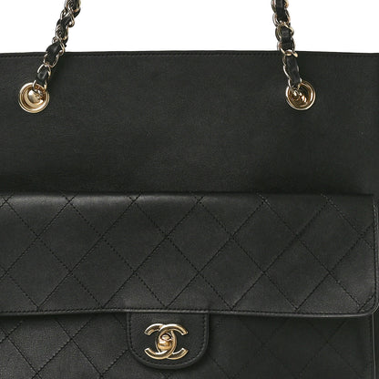 Chanel Lambskin Stitched Essential Shopping Tote Black 7 of 12