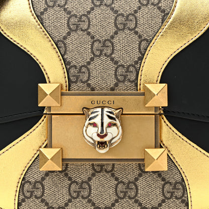 Gucci GG Supreme Monogram Small Osiride Shoulder Bag Black Gold 9 of 13