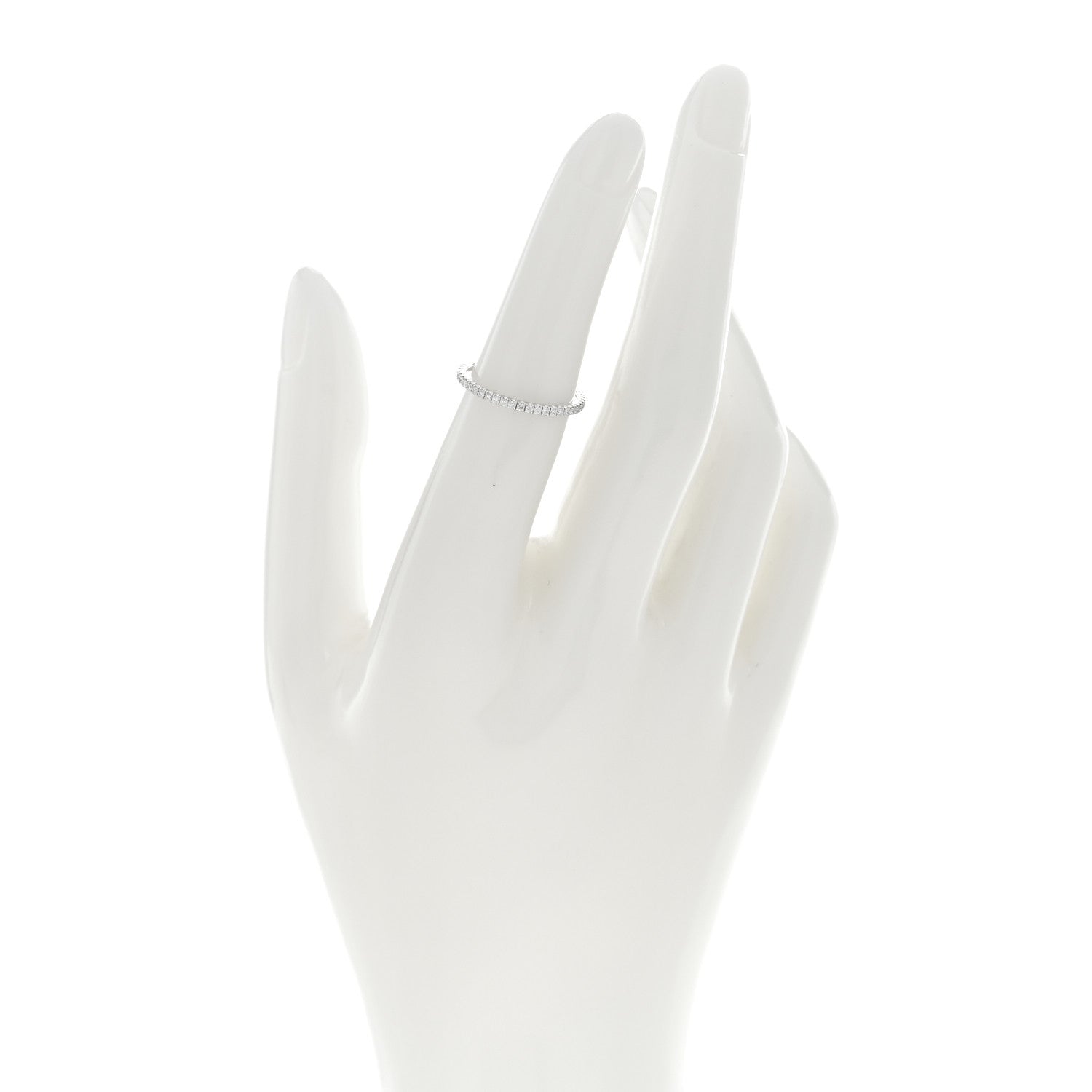 Cartier 18K White Gold Diamond 1.5mm Étincelle de Cartier Wedding Band Ring 50 5.25 2 of 4