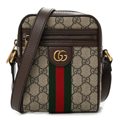 Gucci GG Supreme Monogram Web Mini Ophidia Messenger Brown 1 of 12