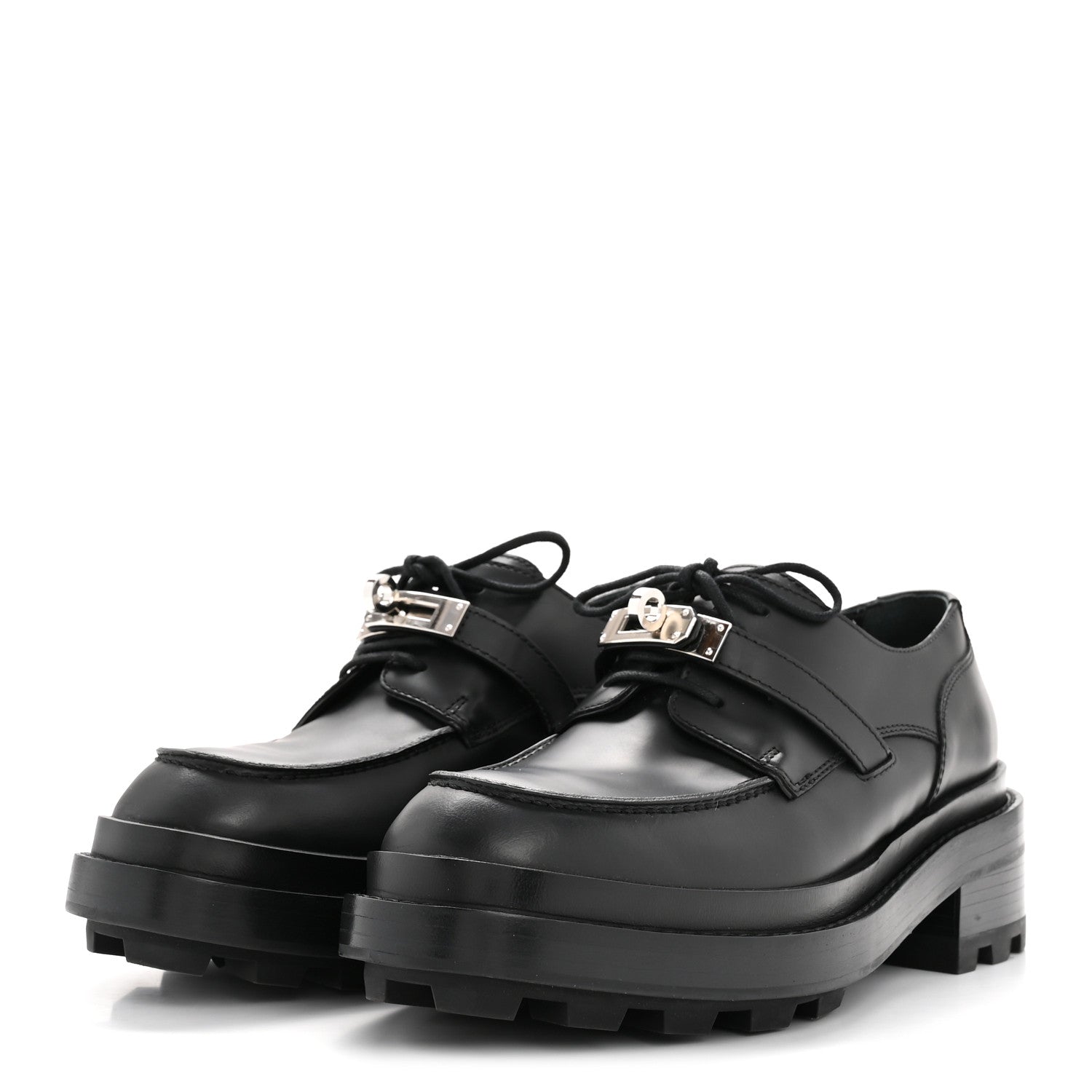 Hermes Glossed Calfskin First Oxford 37 Black 7 of 22