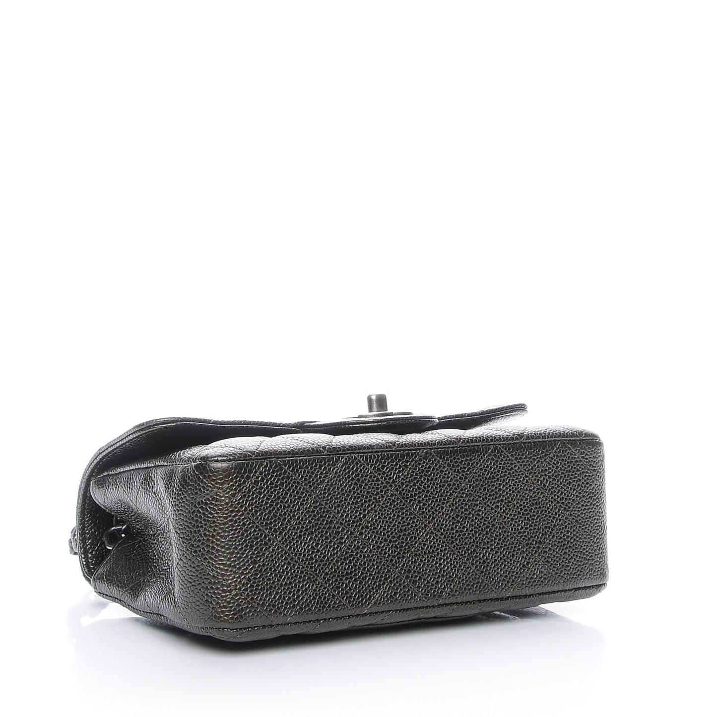 Caviar Quilted Mini Rectangular Flap Charcoal