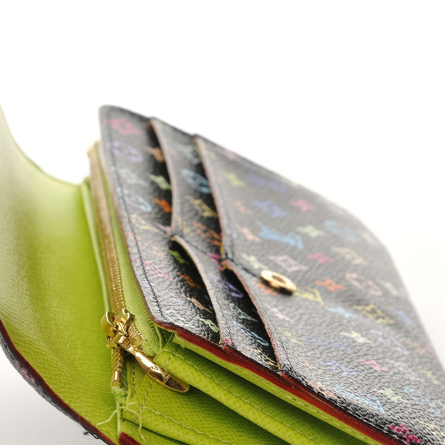 Louis Vuitton Monogram Multicolor Sarah Wallet Black Pistache 8 of 8