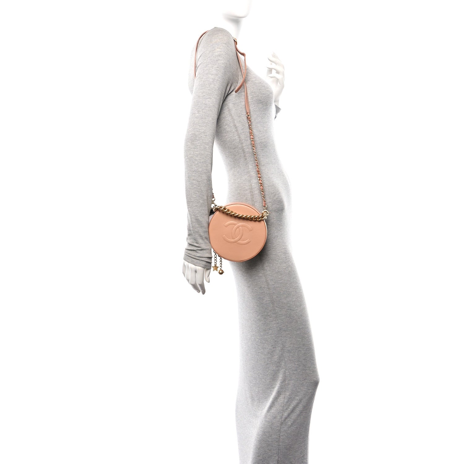 Chanel Glazed Calfskin Round As Earth Evening Bag Beige 2 of 11