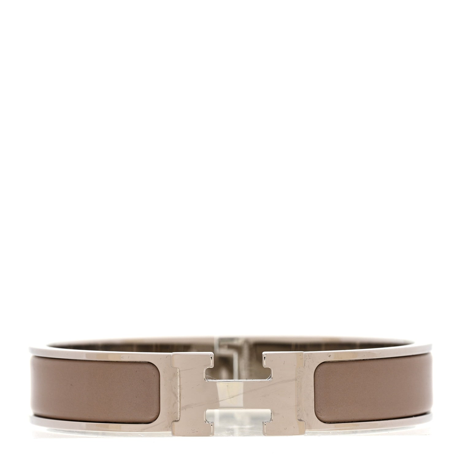 Hermes Enamel Narrow Clic Clac H Bracelet PM Marron Glace 1 of 5