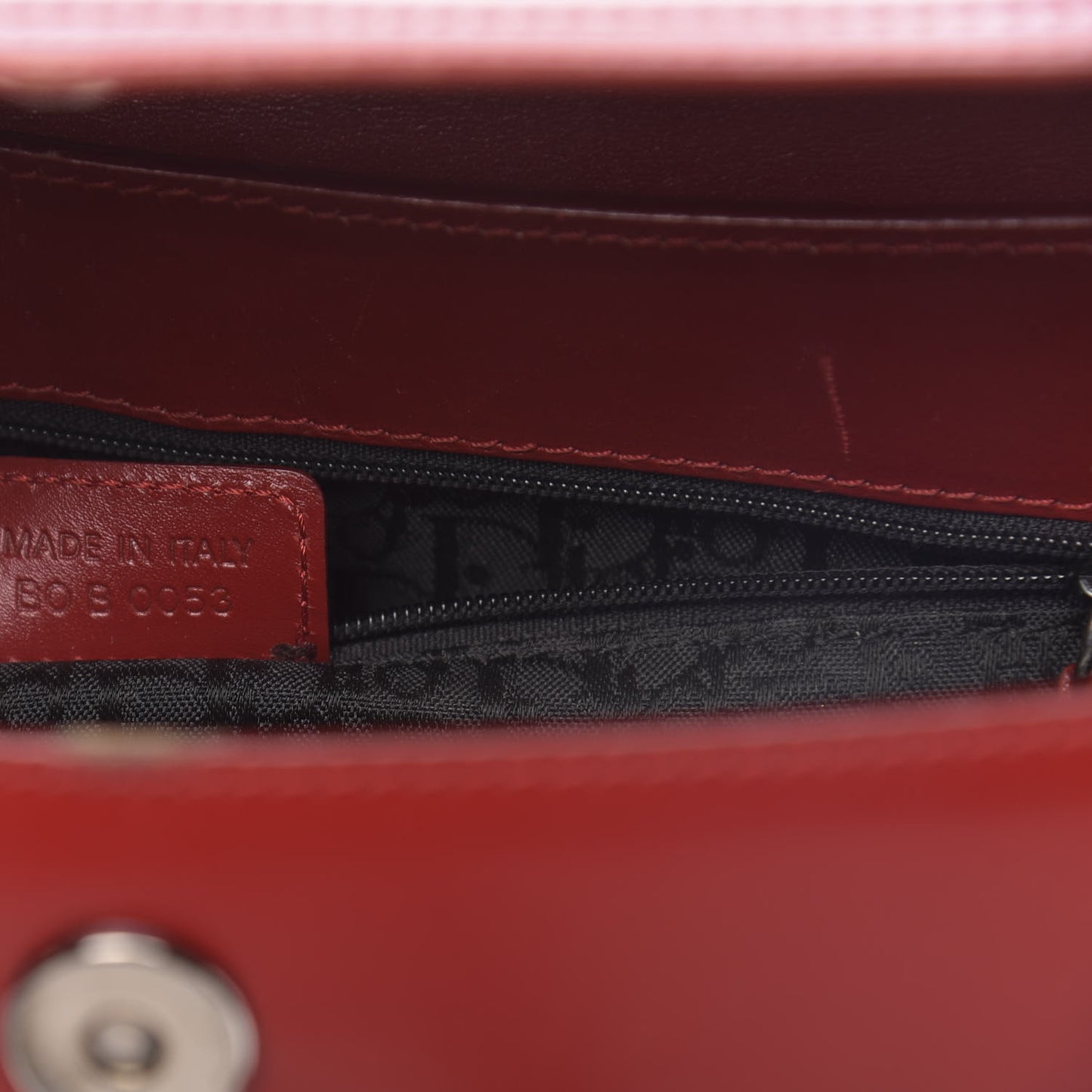 Glazed Calfskin Saddle Shopper Red