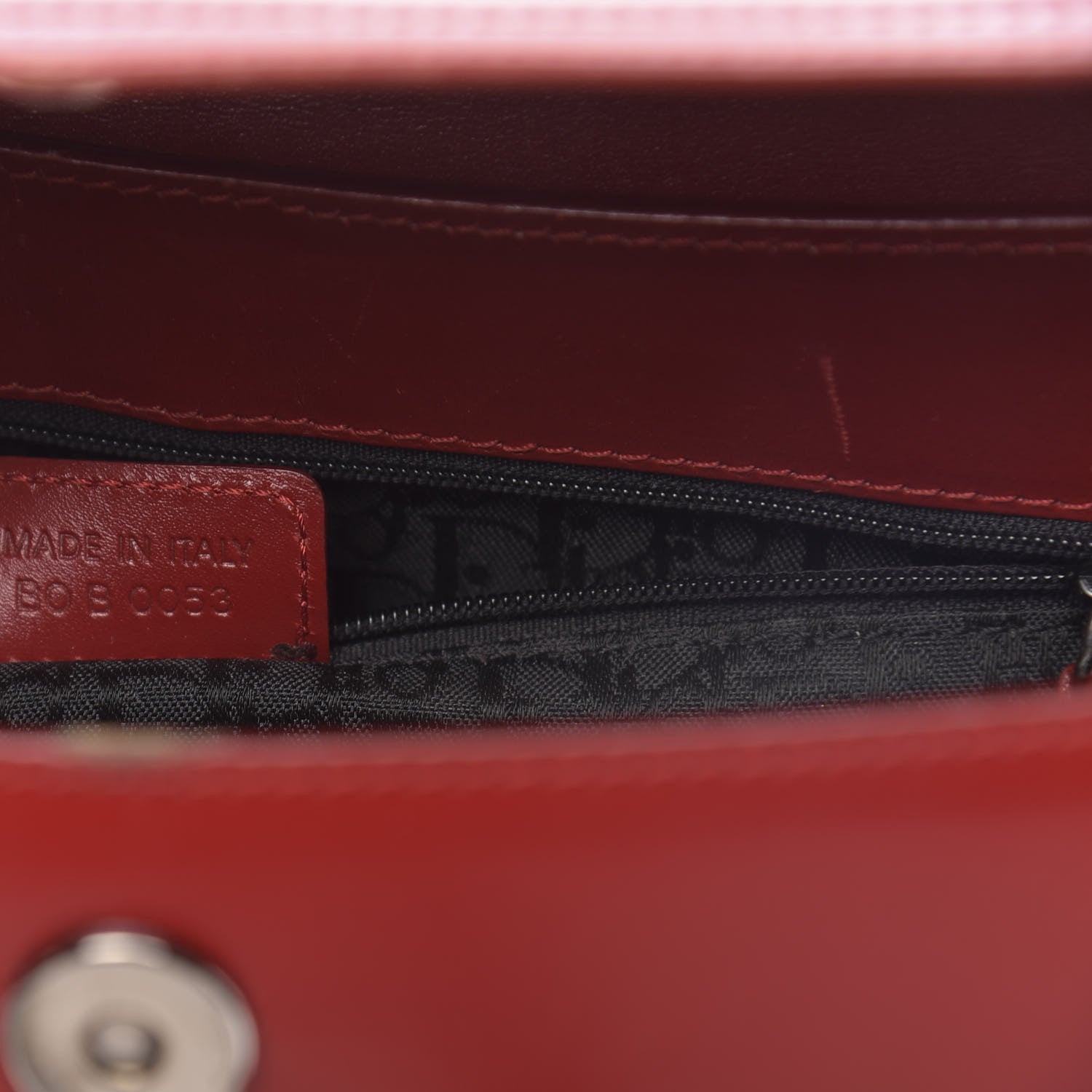 Christian Dior Glazed Calfskin Saddle Shopper Red 7 of 18