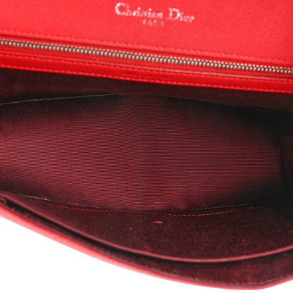 Christian Dior Grained Calfskin Medium Diorama Flap Bag Red 5 of 18